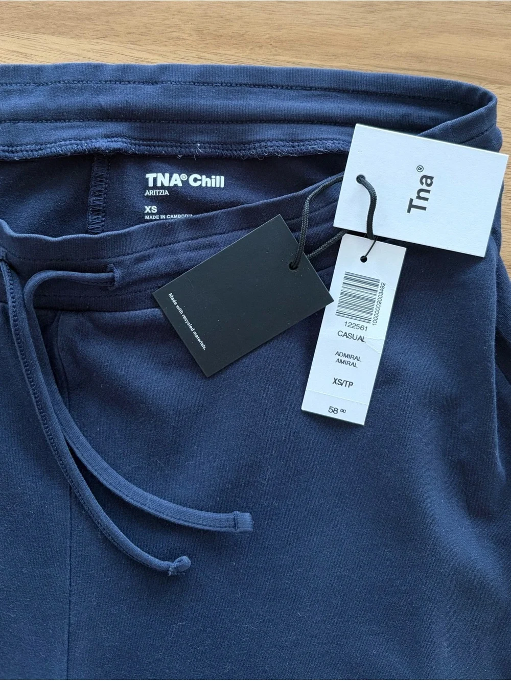 Aritzia TNA Chill Drawstring Pants- Admiral Navy XS - Picture 4 of 6